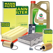 Servicepakke MANN + 5L Castrol, Audi A3, Skoda, VW Golf 6 Passat 1.9 2.0 TDI